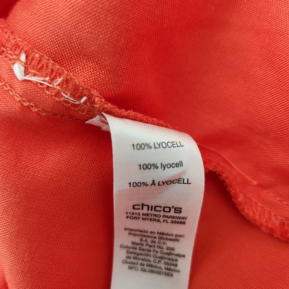 Chico’s Jacket Women’s Size 3 (XL) Lyocell Orange Full Zip Up Long Sleeve Snap - Picture 10 of 16